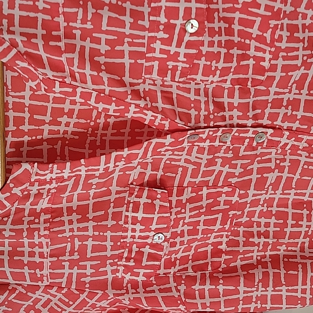 41 Hawthorne Orange Geometric Blouse - Small - Picture 2 of 8